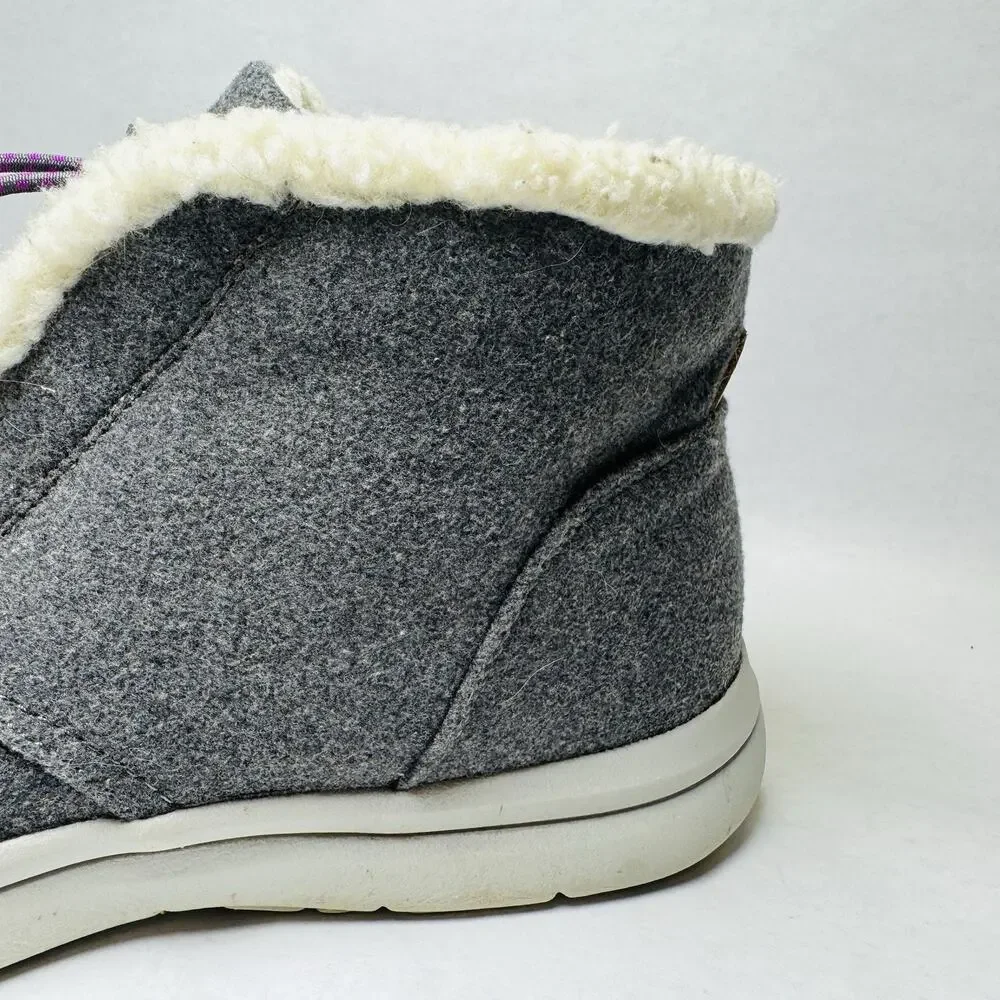 Ryka Everest Ankle Boots Womens Size 10 M Gray Faux Shearling Lined‎ Lightweight